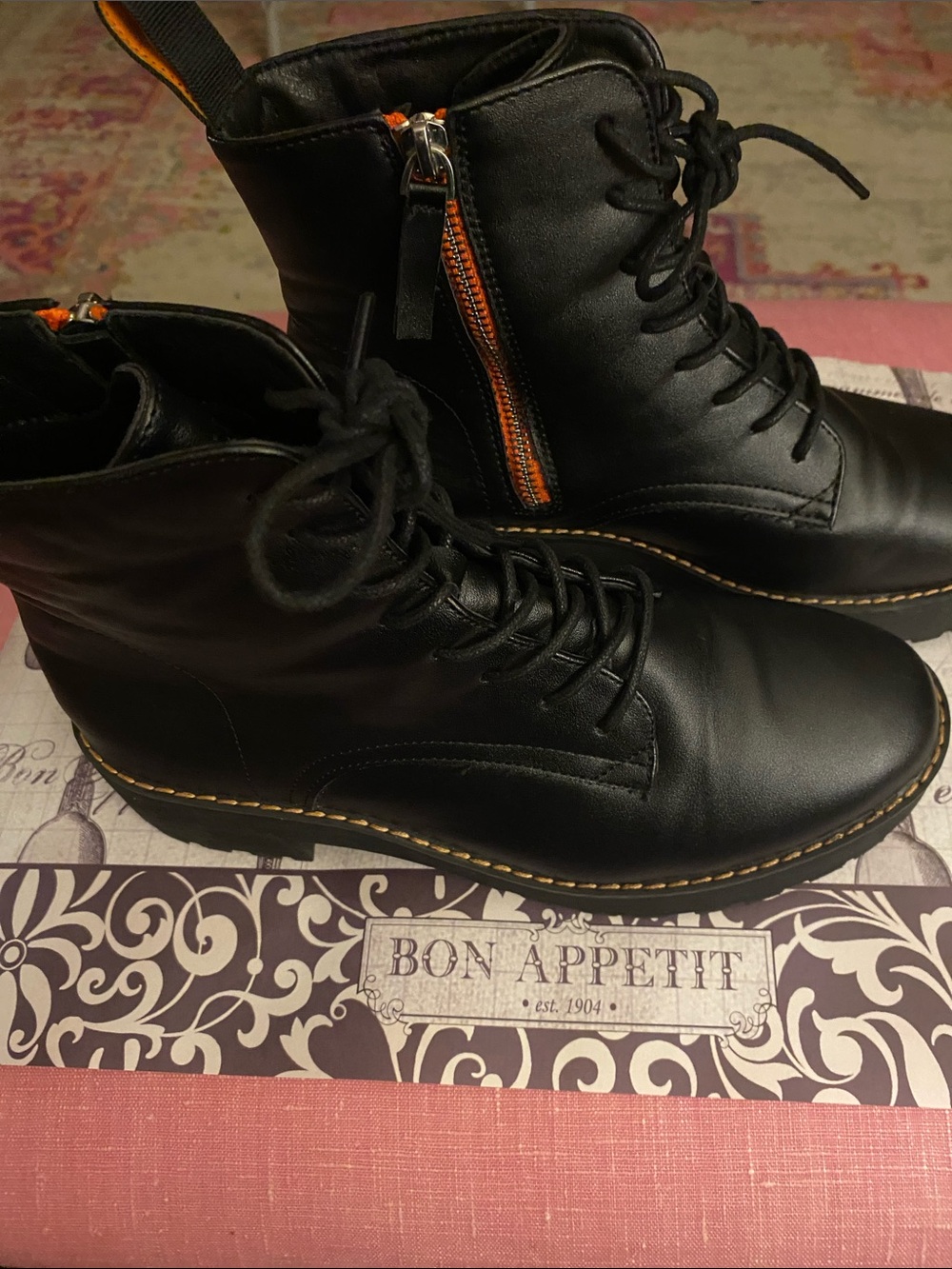 French Connection Grace Vegan Leather Combat Boot